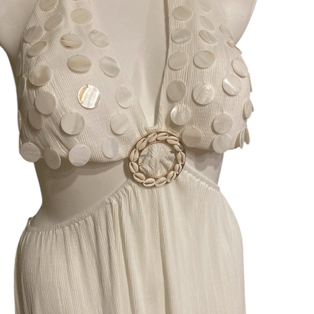 Nova luxe White Evening Wedding Beach Wedding Dress. Size L NWT - Picture 3 of 11